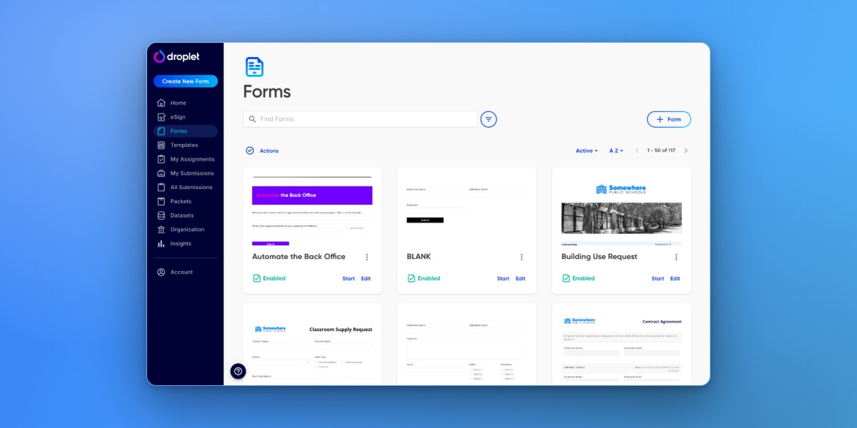 Use the Forms page