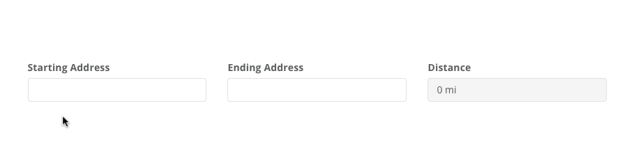 The Measure Distance field calculating the driving distance between two address fields